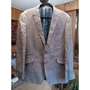 Joseph Abboud Slim Fit size 42R 100% Linen Light Brown Sport Jacket 2 button